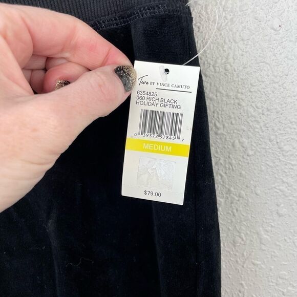 NWT Two by Vince Camuto Womens Black Velour Sweatpants Size M - Picture 6 of 6